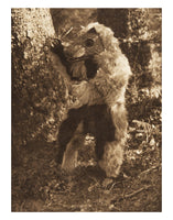 Warriors in Bear Costume, Graphite and Crayon Drawing on 1875 Ledger Paper