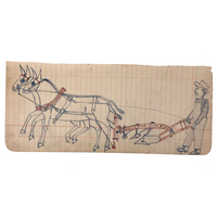 Wayne B. Blouch, Untitled (Man with Horses Plowing)
