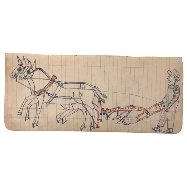 Wayne B. Blouch, Untitled (Man with Horses Plowing)