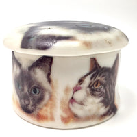 Round Cat Faces Porcelain Trinket Box