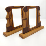 Handmade Wooden Inlay Swinging Tabletop Picture Frames-A Pair