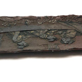 Finely Detailed Antique Japanese Mixed Metal Tray - Tea while Fishing
