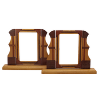Handmade Wooden Inlay Swinging Tabletop Picture Frames-A Pair