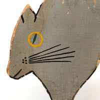 Large, Lead Weighted Old Carnival Knock Down Cat