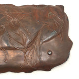 Finely Detailed Antique Japanese Mixed Metal Tray - Tea while Fishing