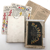 Beautiful and Rare 1920 "Game of Rainbow" Card Game, Complete Deck of 56 with Key