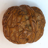 Chinese Hand-carved Walnut (Hadaio) with Monks and Leaves