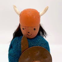 Friendly Mid-Century Danish Modern Wooden Viking Figurine