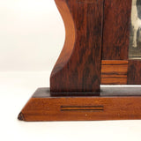 Handmade Wooden Inlay Swivel Picture Frame with Bird on Top