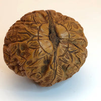 Chinese Hand-carved Walnut (Hadaio) with Monks and Leaves