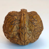 Chinese Hand-carved Walnut (Hadaio) with Monks and Leaves