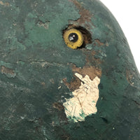 Old Wooden Duck Decoy Head with Great Green Paint