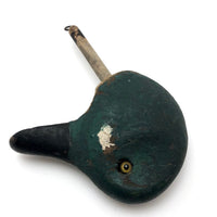 Old Wooden Duck Decoy Head with Great Green Paint