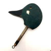 Old Wooden Duck Decoy Head with Great Green Paint