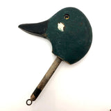Old Wooden Duck Decoy Head with Great Green Paint