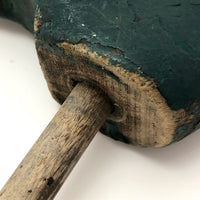 Old Wooden Duck Decoy Head with Great Green Paint