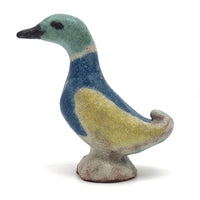 Signed Vintage Redware Pottery Duck