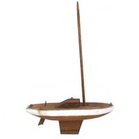 Old Toy Pond Boat Hull with Mast and Moveable Rudder
