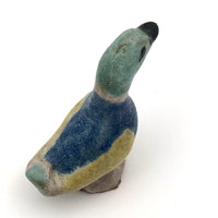 Signed Vintage Redware Pottery Duck