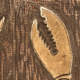 Lobster Claws Hand-carved Linoleum Print Block