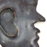 Slab Made Ceramic Head in Profile, Signed Palmer