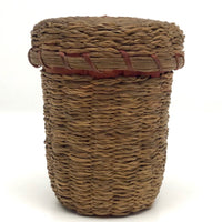 Wabanaki Ash Splint and Woven Sweetgrass Cup Basket