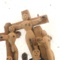 Old Folk Art Bottle Whimsy with Crucifixion Scene