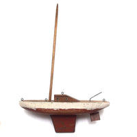 Old Toy Pond Boat Hull with Mast and Moveable Rudder