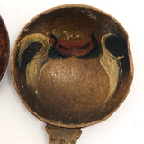 Swedish Antique Hand-painted Wooden "Love Spoons" - A Pair