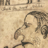 Jack the Giant Killer, Antique Ink Drawing on Inside Cover of School Book