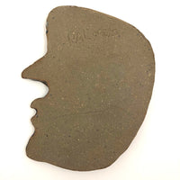 Slab Made Ceramic Head in Profile, Signed Palmer