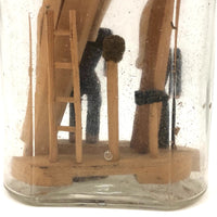 Old Folk Art Bottle Whimsy with Crucifixion Scene