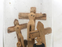Old Folk Art Bottle Whimsy with Crucifixion Scene