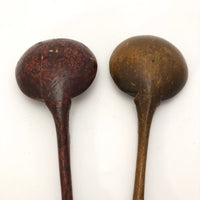 Swedish Antique Hand-painted Wooden "Love Spoons" - A Pair