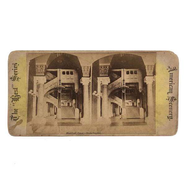 Rare C. 1880s Stereoview of Hartford State Capital Main Stairway