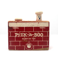 Right Time Peek-a-boo Cheerful Tearful Wooden Hammer Toy c. 1950s