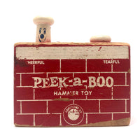 Right Time Peek-a-boo Cheerful Tearful Wooden Hammer Toy c. 1950s