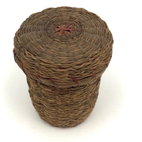 Wabanaki Ash Splint and Woven Sweetgrass Cup Basket