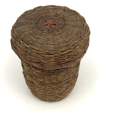Wabanaki Ash Splint and Woven Sweetgrass Cup Basket