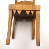 Large (10") Miniature Carved Maple Chair, with Teeth!