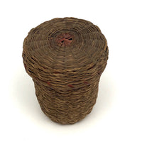 Wabanaki Ash Splint and Woven Sweetgrass Cup Basket