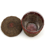 Wabanaki Ash Splint and Woven Sweetgrass Cup Basket