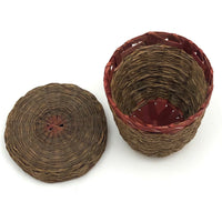 Wabanaki Ash Splint and Woven Sweetgrass Cup Basket