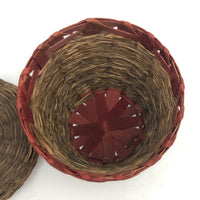 Wabanaki Ash Splint and Woven Sweetgrass Cup Basket