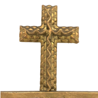 Gold Painted Tramp Art Rail and Cross