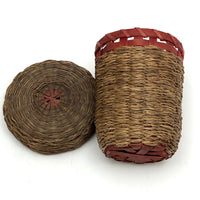 Wabanaki Ash Splint and Woven Sweetgrass Cup Basket