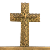 Gold Painted Tramp Art Rail and Cross