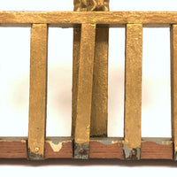 Gold Painted Tramp Art Rail and Cross
