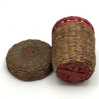 Wabanaki Ash Splint and Woven Sweetgrass Cup Basket
