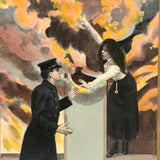 Marvelous Antique Theochrom Postcard, "The Rescue"